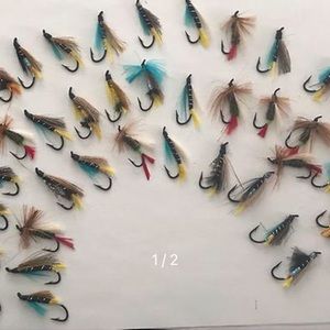 50! random salmon files tied on the Discontinued hard to find Mustad 36980 hook!